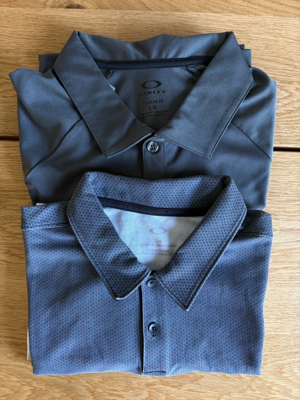 Lot of 2 Oakley Mens Golf Polo Shirts Large L Gray Colorblock Athletic